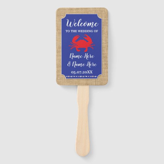 Éventail Fruits de mer Crab Boil Beach Programme de mariage (Devant)