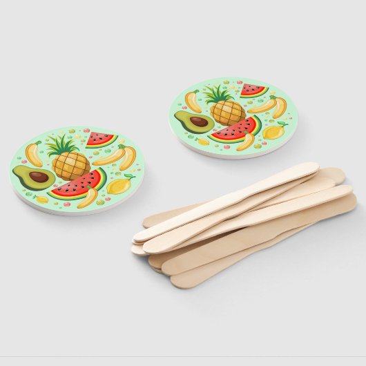 Éventail Fruits d'été frais Motif (Non-assemblé)