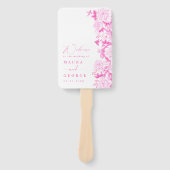 Éventail Fuchsia Chinoiserie Floral Garden Wedding Programm (Devant)