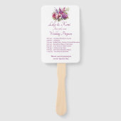 Éventail Fuchsia Lavender Wedding Programme Fans (Devant)
