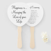 Éventail Fun Black White Typographie Citation Programme de  (Devant et derrière)