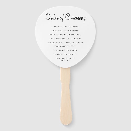 Éventail Fun Black White Typographie Citation Programme de  (Dos)