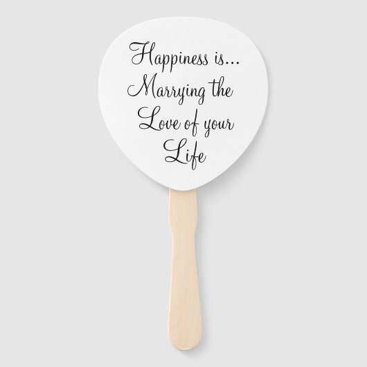 Éventail Fun Black White Typographie Citation Programme de  (Devant)