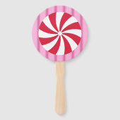 Éventail Fun et Fancy rose Noël Peppermenthe bonbon (Dos)