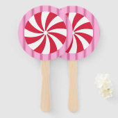 Éventail Fun et Fancy rose Noël Peppermenthe bonbon (Devant et derrière)