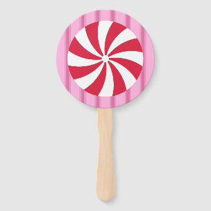Éventail Fun et Fancy rose Noël Peppermenthe bonbon