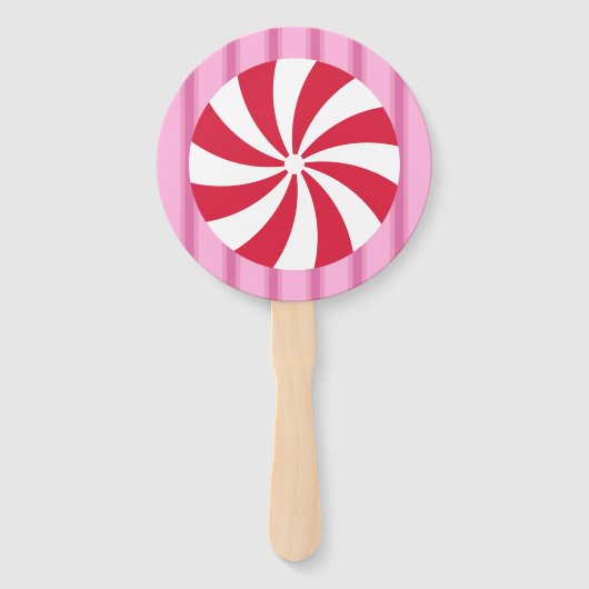 Éventail Fun et Fancy rose Noël Peppermenthe bonbon (Devant)