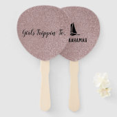 Éventail Fun Girls Trippin' to...Your Destination Rose Gold (Devant et derrière)
