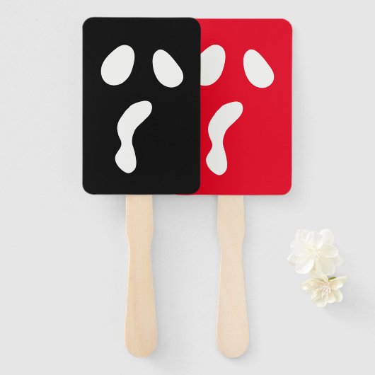 Éventail Fun Halloween boo face fantôme effrayant Parti (Devant et derrière)