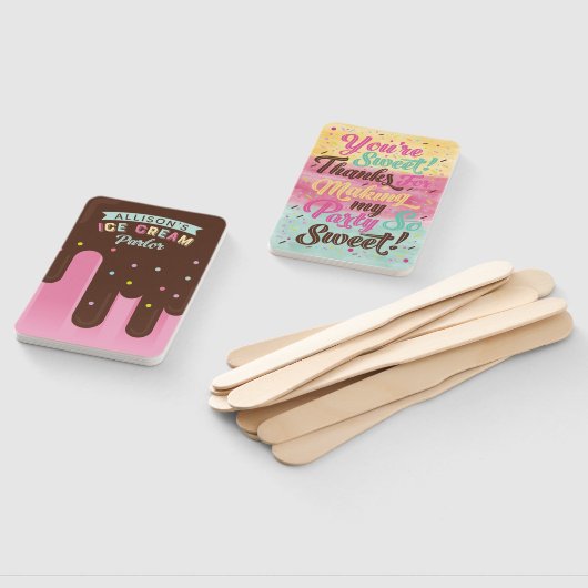 Éventail Fun Ice Cream rose Popsicle Traite Anniversaire (Non-assemblé)