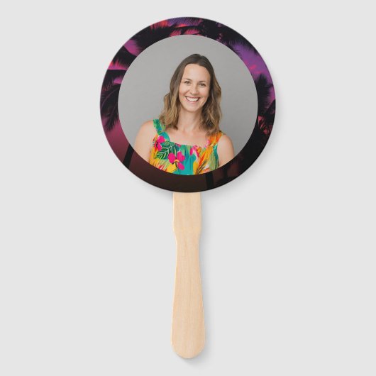 Éventail Fun Tropical Sunset Luau Anniversaire (Dos)