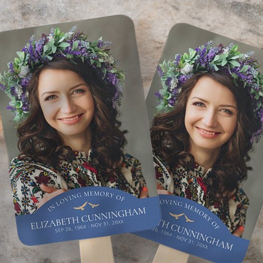 Éventail Funérailles commémoratives Oiseaux classiques Phot