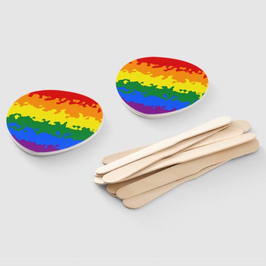 Éventail Funky Boho Abstrait Gay Rainbow Mosaic Pride Drape (Non-assemblé)