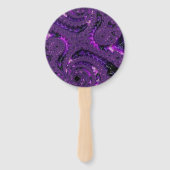 Éventail Funky Bold Boho Purple Digital Abstrait Fractal (Dos)