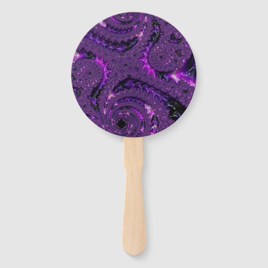 Éventail Funky Bold Boho Purple Digital Abstrait Fractal (Dos)