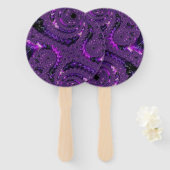 Éventail Funky Bold Boho Purple Digital Abstrait Fractal (Devant et derrière)