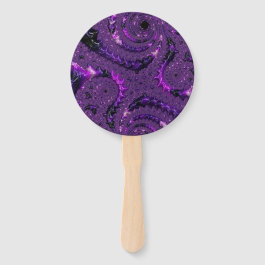 Éventail Funky Bold Boho Purple Digital Abstrait Fractal (Devant)