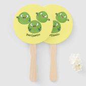 Éventail Funny Brussels sprouts légumes caricature (Devant et derrière)