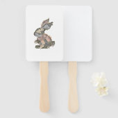 Éventail Funny Bunny Crochet Patchwork Camo Rabbit Happy Ea (Devant et derrière)