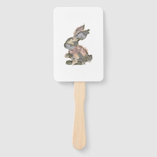 Éventail Funny Bunny Crochet Patchwork Camo Rabbit Happy Ea (Devant)