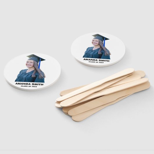 Éventail Funny Custom Graduation Handheld Ventilateur photo (Non-assemblé)