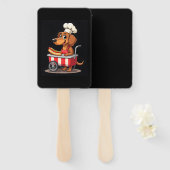 Éventail Funny Dachshund Chien Hotdog Sandwich Weenie Sauci (Devant et derrière)