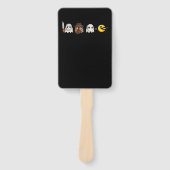 Éventail Funny ghost parody of Halloween gamers (Devant)