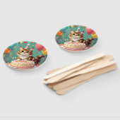 Éventail Funny happy birthday cat (Non-assemblé)