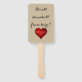 Éventail Funny Sweet Wedding Red Heart (Dos)