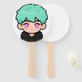 Éventail Garçon Chibi Mignon : Décoration de fête d'anime m (Devant et derrière)