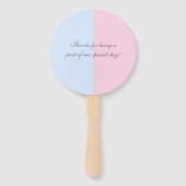 Éventail Garçon ou fille Révélation de genre Baby shower bé (Dos)