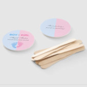 Éventail Garçon ou fille Révélation de genre Baby shower bé (Non-assemblé)