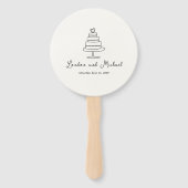 Éventail Gâteau Dessiné à la Main Doodle Mariage Moderne (Devant)