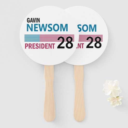 Éventail Gavin Newsom 2028 (Devant et derrière)
