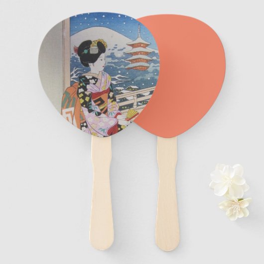 Éventail Geisha (Devant et derrière)