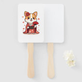 Éventail Geisha Corgi Dog Lover Welsh (Devant et derrière)