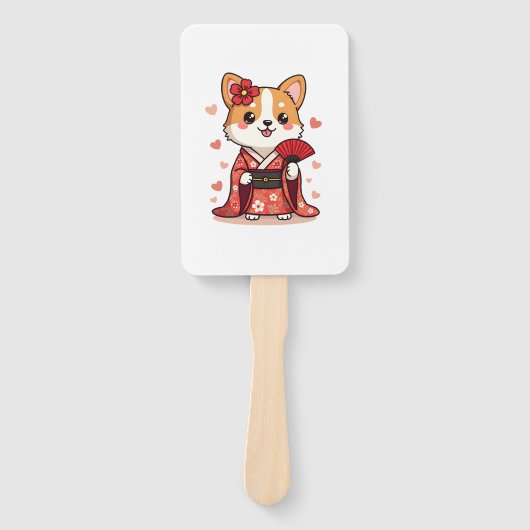 Éventail Geisha Corgi Dog Lover Welsh (Devant)