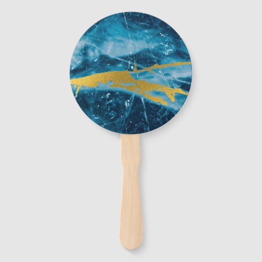 Éventail Géode Agate Gemstone Blue et Gold (Devant)
