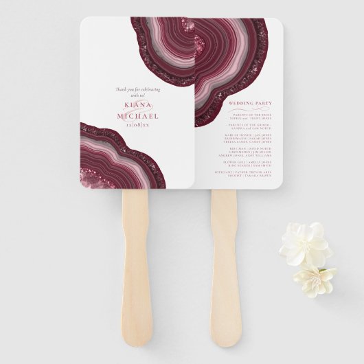 Éventail Géode d'âge Parties scintillant de mariage fête de (Devant et derrière)