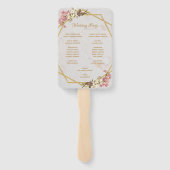 Éventail Géométrie florale Marbre Gold Orchid Wedding Progr (Dos)
