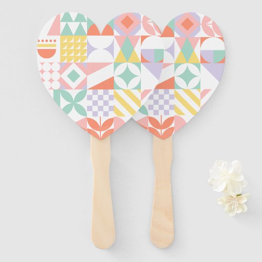 Éventail géométrique n° 32 (Devant et derrière)