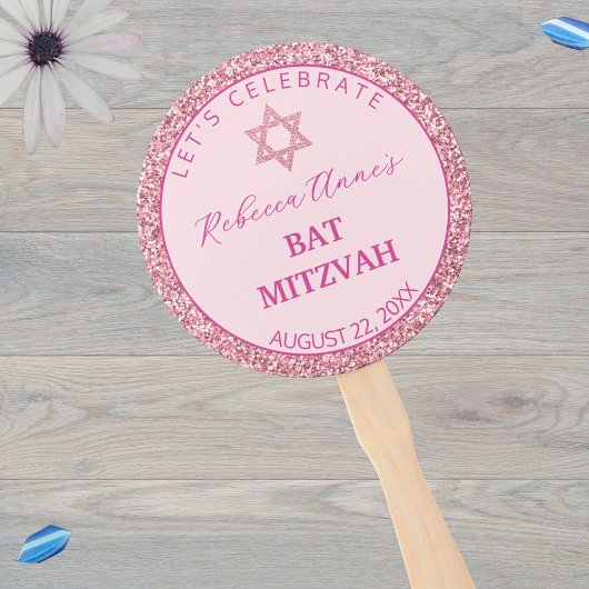 Éventail Glam Pink Fille tendance Bat mitzvah de photo