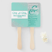 Éventail Glam White Parties scintillant éclate Programmes d (Devant et derrière)