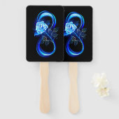 Éventail Glowing infinity with blue rose (Devant et derrière)