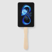 Éventail Glowing infinity with blue rose (Dos)