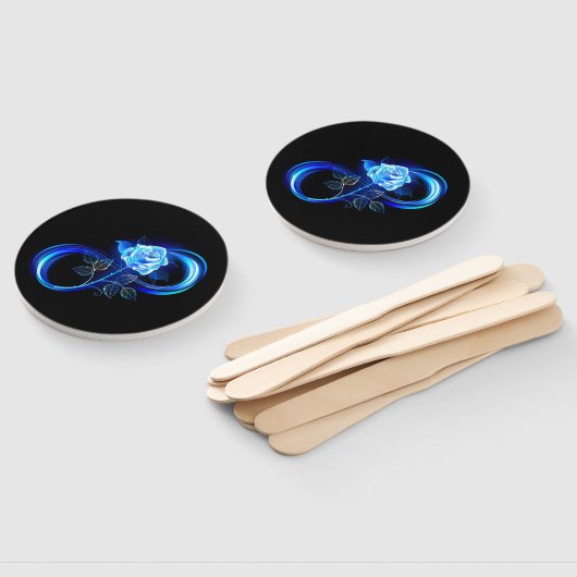 Éventail Glowing infinity with blue rose (Non-assemblé)