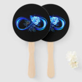 Éventail Glowing infinity with blue rose (Devant et derrière)