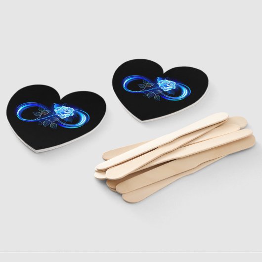 Éventail Glowing infinity with blue rose (Non-assemblé)