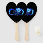 Éventail Glowing infinity with blue rose (Devant et derrière)