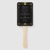 Éventail Gold Black Deco Glam Roaring 20's Wedding Program (Dos)
